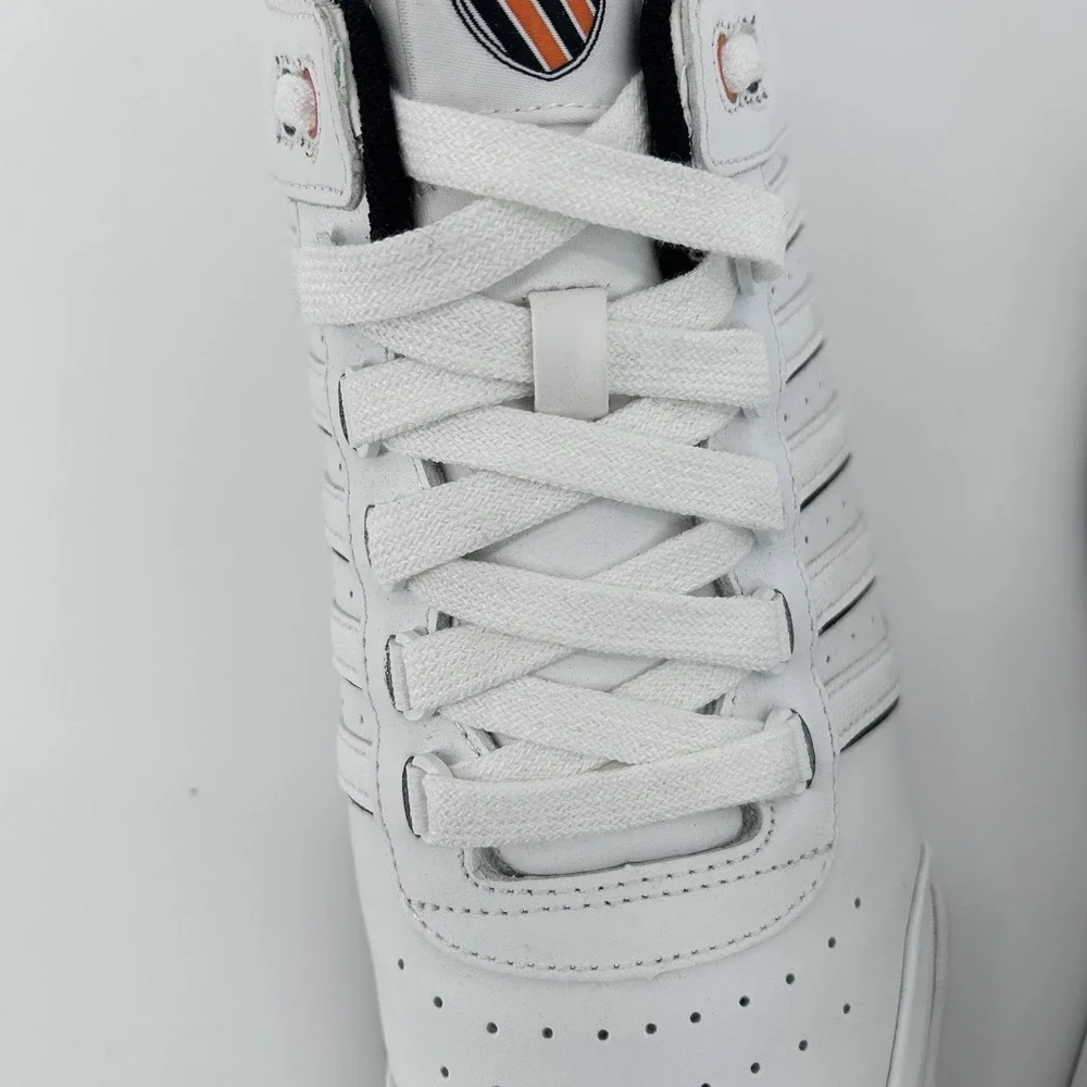 Retro Preppy Tenniscore Court Sneakers Mens 12 White Orange Casual Old Money